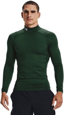 Under Armour Men's ColdGear Armour Fitted Mock, (002) Black / / White, Large in Saudi Arabia
