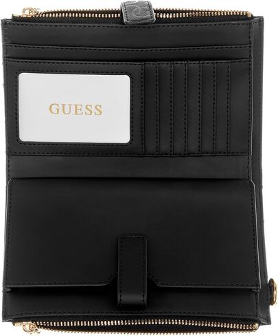 GUESS Valla Double Zip Organizer Wallet, Black in Saudi Arabia