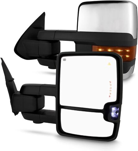 AKKON -Fit 2016-2023 Toyota Tacoma [LED Turn Signal] Power Glass Heated Extendable Towing Chrome Mirror Pair Puddle Lamp in Saudi Arabia