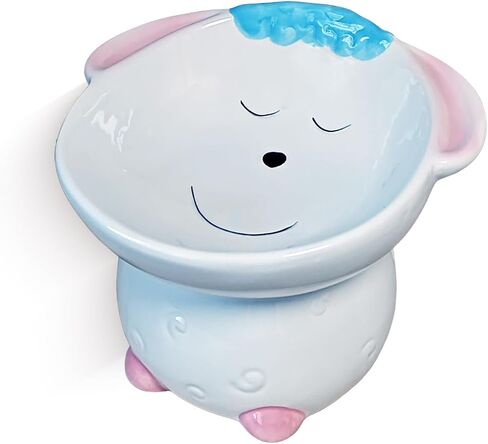 Cute Ceramic Raised Cat Bowls Elevated Design, 15° Tilted FeederProtect Cat's Spine Anti Vomiting Blow for Flat Faced Cats, Kitten Small Dogs,Raise Tilted Cat Food Bowld Pet Dishes(Blue) in Saudi Arabia