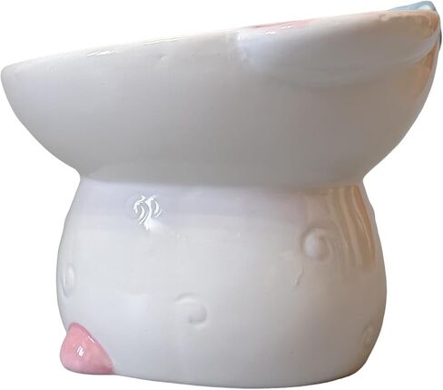 Cute Ceramic Raised Cat Bowls Elevated Design, 15° Tilted FeederProtect Cat's Spine Anti Vomiting Blow for Flat Faced Cats, Kitten Small Dogs,Raise Tilted Cat Food Bowld Pet Dishes(Blue) in Saudi Arabia