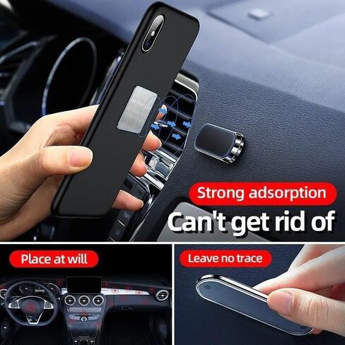 Ultra-Strong Magnetic Dashboard Phone Mount-Universal Adhesive Car Holder for All Smartphones 4-7" with 360°Rotation & Non-Slip Base,Black. in Saudi Arabia