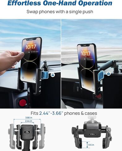 Joytutus Metal Dash Mount حامل الهاتف لـ 2024+ Tacoma & 2025 4Runner (فقط لشاشة 14 بوصة) | لا تثبيت الحفر | مخصص منصة توسيع جبل الهاتف | مقطع قابل للتعديل بيد واحدة in Saudi Arabia