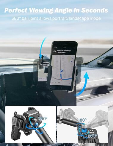 Joytutus Metal Dash Mount حامل الهاتف لـ 2024+ Tacoma & 2025 4Runner (فقط لشاشة 14 بوصة) | لا تثبيت الحفر | مخصص منصة توسيع جبل الهاتف | مقطع قابل للتعديل بيد واحدة in Saudi Arabia