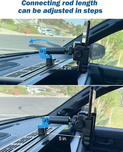 Joytutus Metal Dash Mount حامل الهاتف لـ 2024+ Tacoma & 2025 4Runner (فقط لشاشة 14 بوصة) | لا تثبيت الحفر | مخصص منصة توسيع جبل الهاتف | مقطع قابل للتعديل بيد واحدة in Saudi Arabia