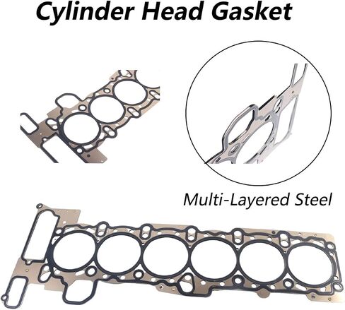 Cylinder Head Gasket Set Fit for 2001-2006 BMW 325i 325ci 330i 330ci 525i 530i X3 X5 Z3 Z4 2.5L 3.0L E39 E46 M54 B25 B30 Replace # HS26245PT 11127501305 in Kuwait