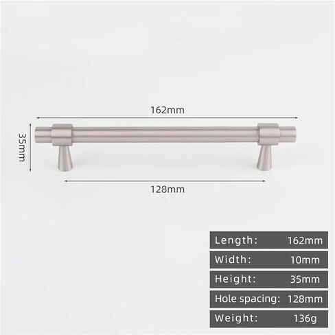 Solid Brass Long Pull Furniture Hardware Kitchen Cabinets Brushed Nickel Handles 1Pcs(8873-224-Nickel) in Saudi Arabia