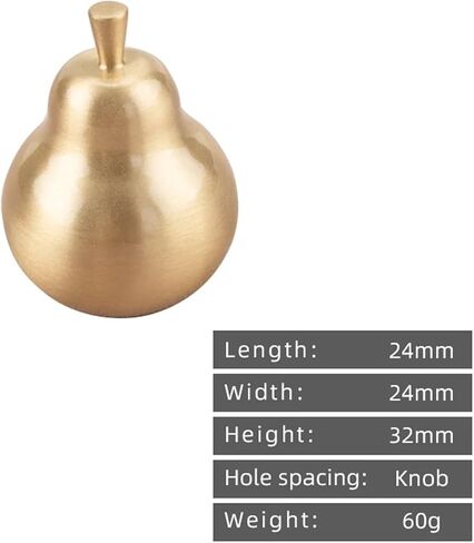 Pull Handle Solid Brass Furniture Hardware Kitchen Cabinet Gold Pear for Children's Room 1Pcs in Saudi Arabia