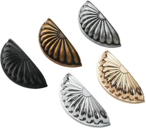 Shell Half Circle Kitchen Artage Murer Handle Cabinet Bronze Dresser Door 1PCS (O) in Saudi Arabia