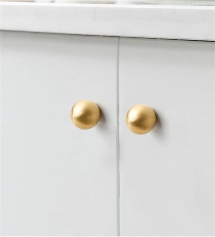 كرة واحدة ذهبية على شكل كرة أحادية الفتحة مقبض درج الأثاث خزانة المطبخ سحب 1pcs (1-L-20mm-knob) in Saudi Arabia