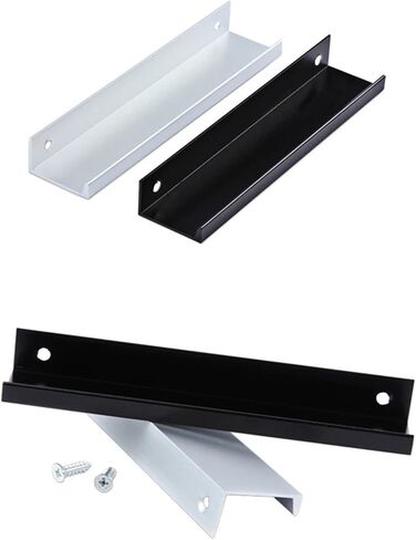 Silver Black Hidden Cabinet Handles Drawer Wardrobe Kitchen Door Invisible Pulls 9001 1Pcs(150mm-Black) in Saudi Arabia