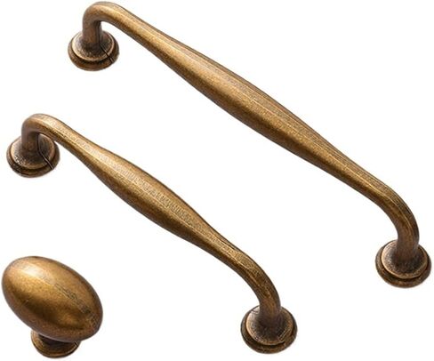 Retro Copper Antique Cabinet Drawers Handles Furniture Wardrobe Door Pulls Vintage Home 1Pcs(2-Single hoel) in Saudi Arabia