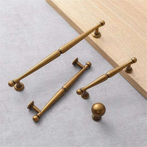 Retro Copper Antique Cabinet Drawers Handles Furniture Wardrobe Door Pulls Vintage Home 1Pcs(2-Single hoel) in Saudi Arabia