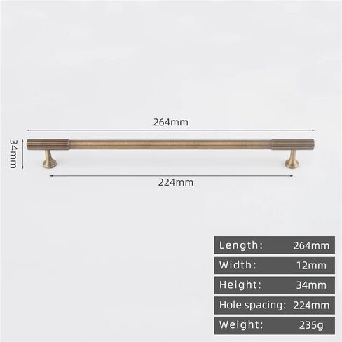 Antique Bronze Solid Brass Handles Bedroom Wardrobes Kitchen Cabinet Long Pulls T-bar 1Pcs(Antique Brass-76mm) in Saudi Arabia