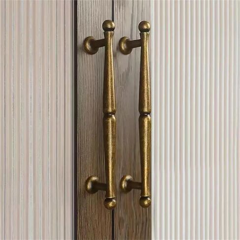 Retro Copper Antique Cabinet Drawers Handles Furniture Wardrobe Door Pulls Vintage Home 1Pcs(2-Single hoel) in Saudi Arabia