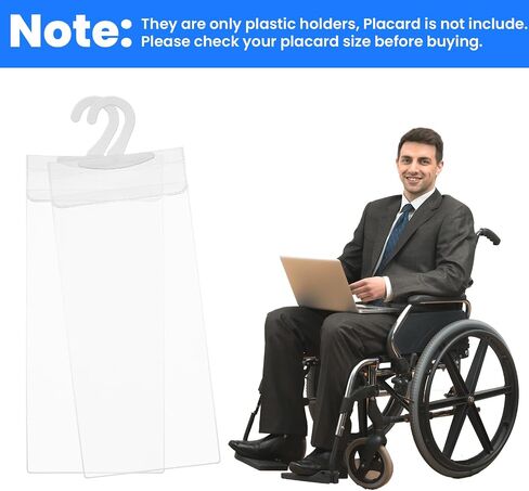 حامل لافتة لافتات هاتفيات 4pcs ، 11.4 × 5inch حامل لافتة هاتفيات شفاف للغاية لحاملي تصريحات تصريحات وقوف السيارات المعاقين مع شماعات كبيرة لتعطيل مواقف السيارات in Kuwait
