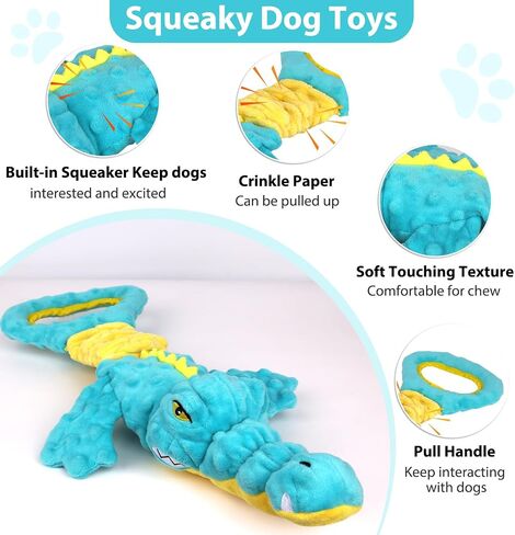 Large Squeaky Dog Toys Octopus Stuffed Puppy Toys- Tug of War Dog Toys Interactive Plush Dog Chew Toys for Small, Medium and Large Dogs in Saudi Arabia