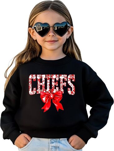 Olive Loves Apple Floral Chiefs Team Sweatshirt for Women, Teens & Kids Red Coquette Bow Sports Team Sweater in Saudi Arabia