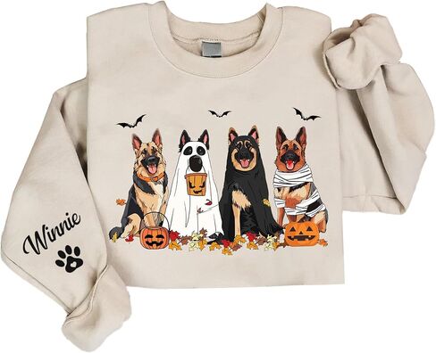 جميل شبح مخصص شبح ألماني الراعي ، هدايا عشاق الراعي ، هدايا الرعاة الألمانية للأم للنساء ، هدية ممي ، هدية هالوين ، قميص هالوين لأصحاب الكلاب in Kuwait