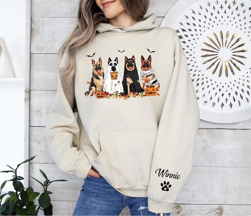 جميل شبح مخصص شبح ألماني الراعي ، هدايا عشاق الراعي ، هدايا الرعاة الألمانية للأم للنساء ، هدية ممي ، هدية هالوين ، قميص هالوين لأصحاب الكلاب in Kuwait