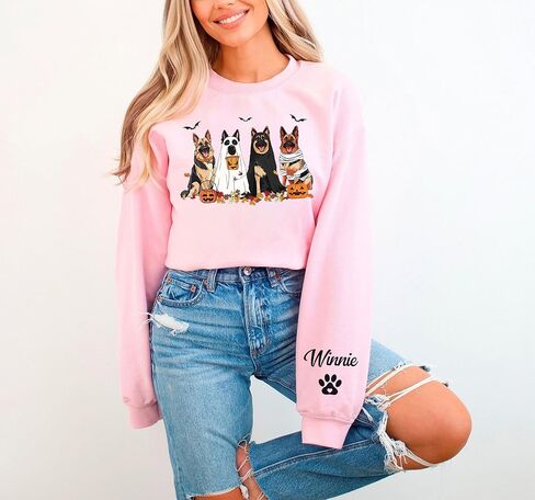 جميل شبح مخصص شبح ألماني الراعي ، هدايا عشاق الراعي ، هدايا الرعاة الألمانية للأم للنساء ، هدية ممي ، هدية هالوين ، قميص هالوين لأصحاب الكلاب in Kuwait