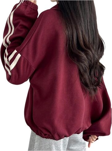 SweatyRocks Women's Y2k Zip Up Oversized Sweatshirts Letter Jackets College Zipper Sweatshirts in Saudi Arabia