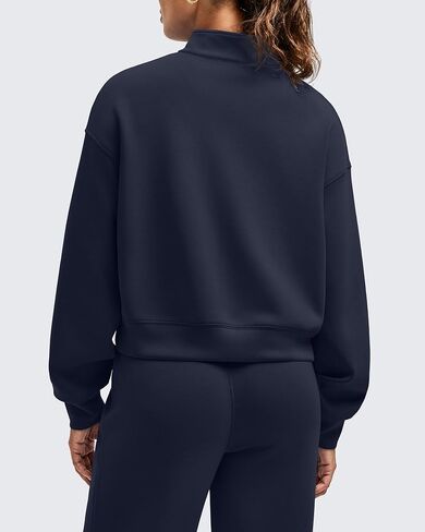 G4Free Smoofit Modal Soft Women's Half-Zip Pullover Mock Neck Long Sleeve Sweatshirts with Side Slits in Saudi Arabia