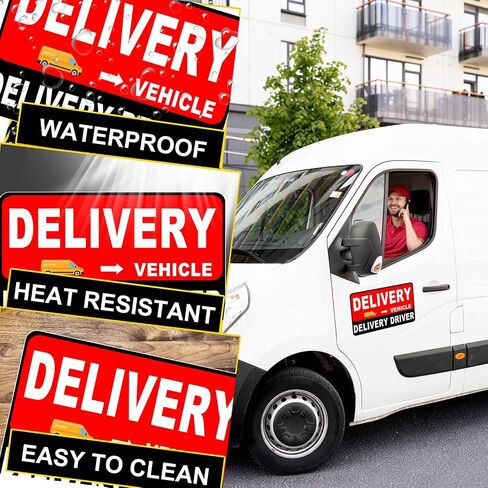 3 Pack Delivery Driver Magnet for Car, Reflective Heavy Duty Delivery Magnetic Car Signs, Frequent Stops Magnetic Signs for Delivery Driver (Red-Black 3 Pack) in Saudi Arabia