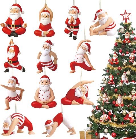 36 Pcs Beach Style Christmas Tree Wood Ornaments Decorations Santa Palm Tree Santa on Reindeer Floats Snowman Elk Surfboard Sand Beach Hanging Ornaments for Xmas Tree Decor in Saudi Arabia