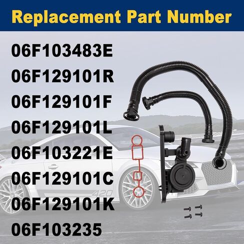 06F129101P PCV Crankcase Vent Valve Breather Hose Gaskets Kit Compatible with 2006-2015 A3 A4 Quattro TT Quattro Eos GTI Jetta Passat Rabbit 2.0L 2.5L L4 L5 in Saudi Arabia