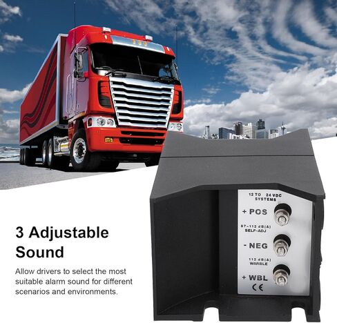 Car Backup Alarm, 112dB Reverse Horn Water Buzzer for Truck Excavator, 3 Sound Warning Alarm Back Up Horn, Suitable for 12-48V Vehicles, ABS Material (YC-315A) in Saudi Arabia