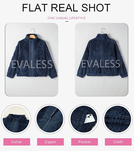 almoaless fleece jacket womens sherpa سترة طويلة الأكمام zip up معطف الشتاء ملابس الملابس 2025 in Saudi Arabia