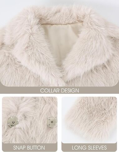 Yimoon Women's Faux Fur Coat Fluffy Faux Fur Jacket Winter Furry Open Front Lapel Shaggy Parka Coats Outerwear in Saudi Arabia