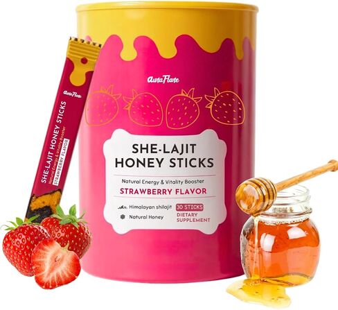 Shilajit Honey Sticks for Women Strawberry Honey Sticks | Shilajit for Women | Natural Energy & Vitality Booster with Shatavari & Saffron for Hormonal Balance, Focus & Stamina – 30 Sticks (Pack of 1) in Saudi Arabia