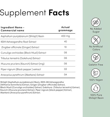 4000 mg Pure Shilajit Gummies | 75%+ Fulvic Acid & 85+ Trace Minerals | Sugar-Free, Vegan, Non-GMO | KSM-66 Ashwagandha | 3.5X Bioavailability | 60 Gummies, 30-Day Supply | Lab Tested in Saudi Arabia