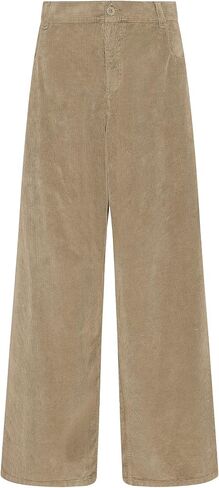LookbookStore Corduroy Pants for Women High Waisted Wide Leg Elastic Waist Casual Work Pants Fall Trousers with Pockets in Saudi Arabia