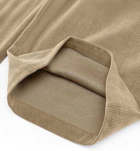 LookbookStore Corduroy Pants for Women High Waisted Wide Leg Elastic Waist Casual Work Pants Fall Trousers with Pockets in Saudi Arabia