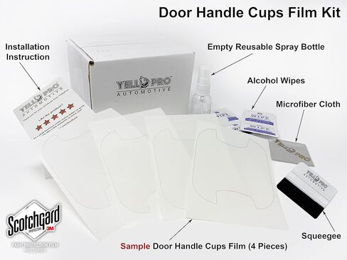 YelloPro Custom Fit Door Handle Cup 3M Anti Scratch Clear Bra Paint Protector Film Cover Self Healing Guard for 2022 2023 2024 2025 Toyota Tundra Pickup Truck in Saudi Arabia