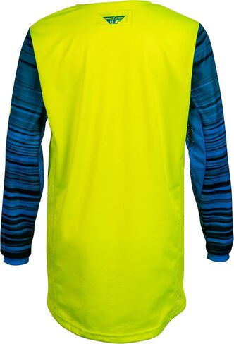 Fly Racing 2022 Youth Kinetic Wave Jersey (Hi-Vis/Blue, Youth X-Large) in Saudi Arabia