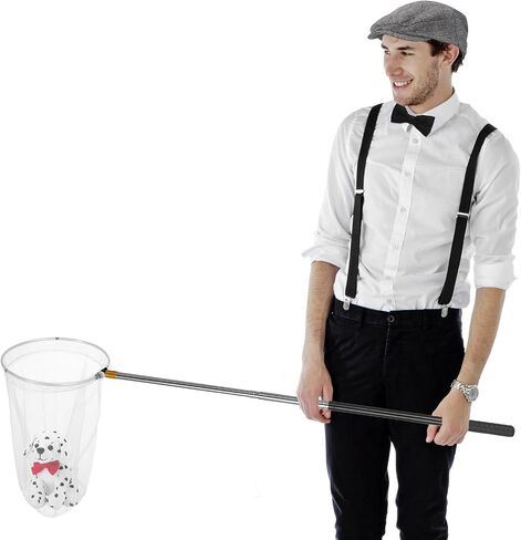 Mepase 5 Pcs Halloween Dog Control Officer Costume Kit Dalmatian Dog Costume for Men Adult Couple Halloween Cosplay Party in Saudi Arabia