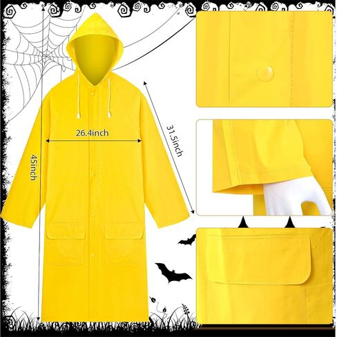 Halloween Raincoat with Red Balloons and White Ribbon for Men Women Movie Character Dress Up in Saudi Arabia