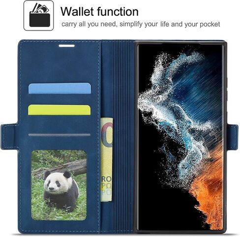 QLTYPRI Case for Samsung Galaxy S24, Premium PU Leather Cover TPU Bumper with Card Holder Kickstand Hidden Magnetic Adsorption Shockproof Flip Wallet Case for Samsung Galaxy S24 - Black in Kuwait