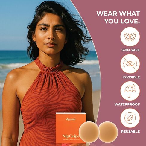 Nipgrips أغطية حلمة السيليكون غير اللصق | فطائر قابلة لإعادة الاستخدام لراحة سلسة | مقاومة للماء و sweatproof in Saudi Arabia