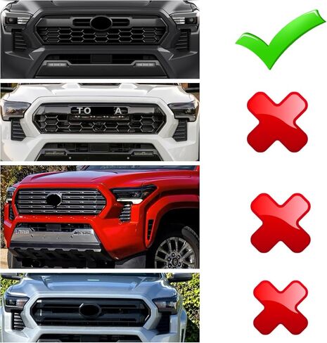 Lanyun Grill badge emblem color insert compatible with Toyota Tacoma 2024 2025 Taco grills cover exterior accessories 3 pcs (Right side) in Kuwait