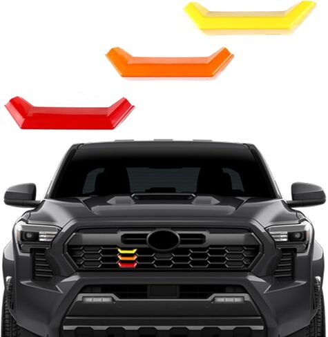 Lanyun Grill badge emblem color insert compatible with Toyota Tacoma 2024 2025 Taco grills cover exterior accessories 3 pcs (Right side) in Kuwait