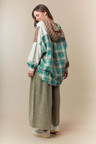 Hey Sweetie Women's Solid Twill Wide Leg Pants – High Waist Relaxed Fit Cotton Trousers with Front Pleats and Button Detail in Saudi Arabia