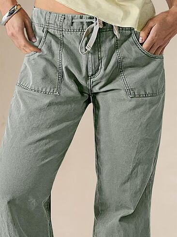 سروال الساق المستقيمة للنساء للنساء في منتصف الارتفاع غير الرسمي سراويل بوت بوتش بوت بوتش in Kuwait