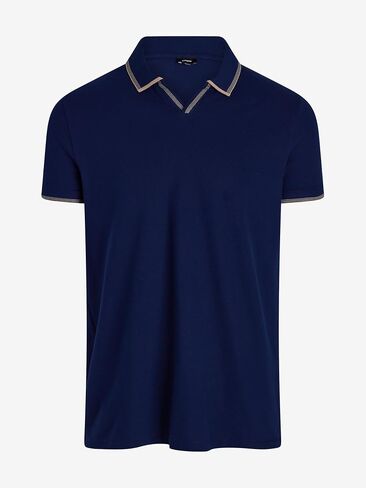 EXPRESS Men's Luxe Pique Polo – Tipped Johnny Collar, Elevated Casual Style in Saudi Arabia