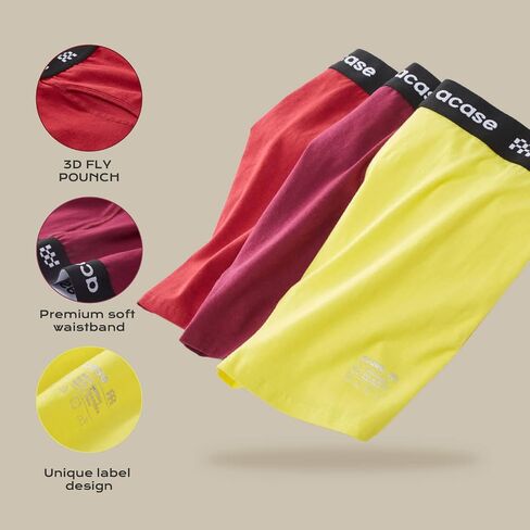 Mens Underwear Cotton Boxers Stretch Boxer Briefs Breathable Performance Boxer Trunks 1/3-Pack in Saudi Arabia