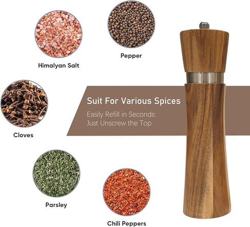 Mini Salt and Pepper Grinder Set,4 Inch Refillable Pepper Grinder for Adjustable Coarseness,Premium Stainless Steel Spice Mill,Portable Salt Mills for RV Travel Grinder Sets (2 Pack) in Saudi Arabia